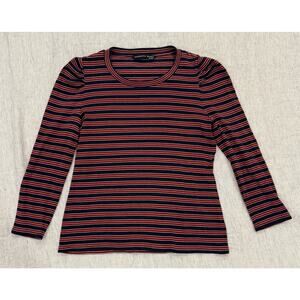 Veronica Beard Striped Long Sleeve Shirt – XL – Pima Cotton Blend
